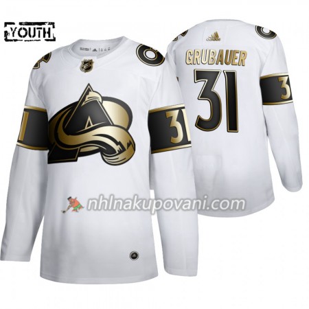 Colorado Avalanche Dresy Philipp Grubauer 31 Adidas 2019-2020 Golden Edition Bílá Authentic - Dětské